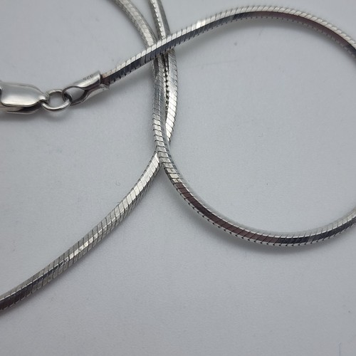 Italy 1.8 mm Octagon Shaped Snake Chain - Sterling Silver 925 Necklace - 16" - Picture 6 of 15