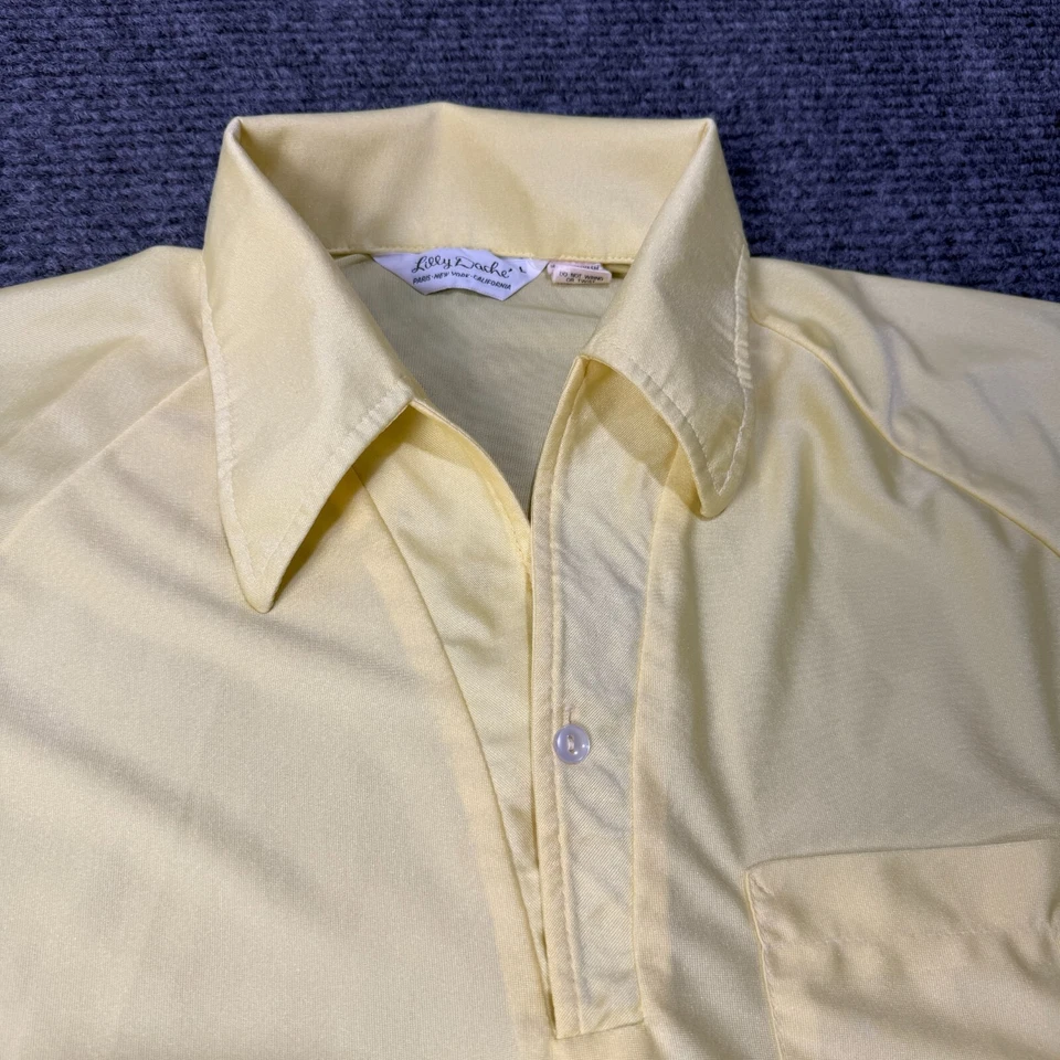 Винтажная мужская футболка Lilly Dache большая желтая эластичная диско Nik MCM Club 60-е 70-е - Изображение 4 из 4