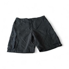 Hawk Men Black Flat Front Dark Wash Cargo Short Size 40