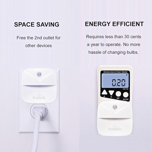 2 X Eneteck Plug in LED Night Light soft white Dusk to Dawn Sensing compact - Picture 6 of 9