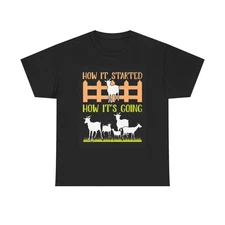 Goat Farmer Graphic T Shirt Funny Farm Animals Unisex Heavy Cotton Tee
