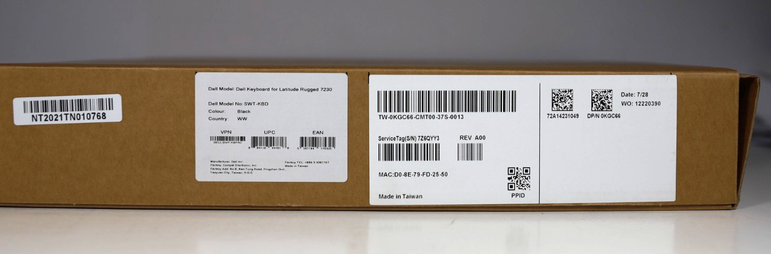 Open-Dell KGC66 SWT-KBD Keyboard for Latitude Rugged 7230 – US Layout