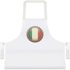 'Italy Flag Bottle Cap' Cooking Apron - White (AP00101061)