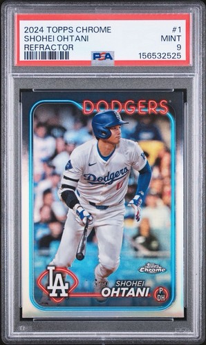 2024 TOPPS CHROME SHOHEI OHTANI #1 REFRACTOR  PSA 9 DODGERS
