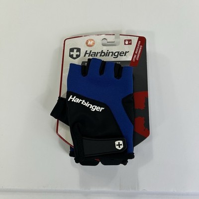 Harbinger Training Grip Gloves Blue Black TechGel Weight Lifting Size Medium NWT
