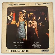 THE ROLLING STONES - HONKY TONK WOMEN - 1969 MEXICAN 7" EP PS STAINED ON COVER