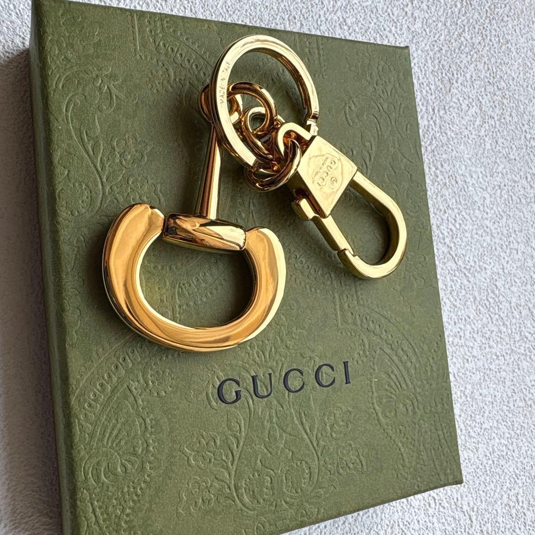 GUCCI Keyring Keychain Bag Charm Gold Horsebit Vintage 02621i thumbnail 12