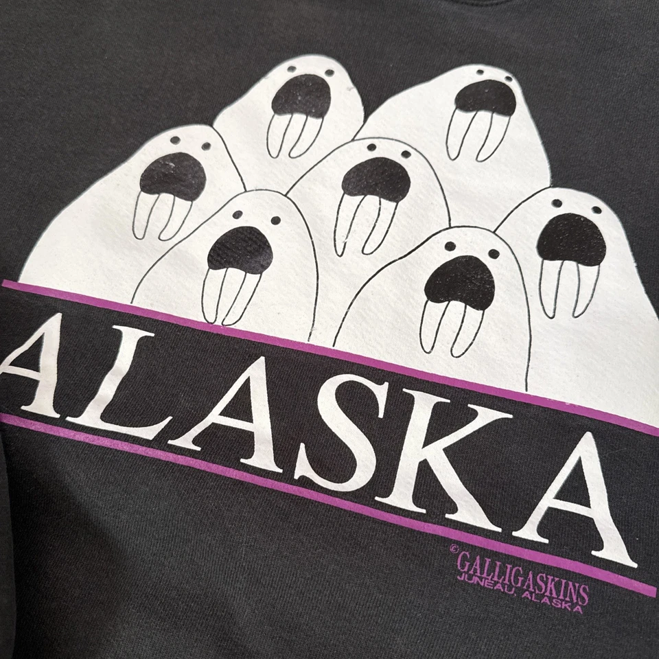 Vintage 90s Juneau Alaska Crew Neck Pullover Sweatshirt Men's Size XL - Image 3 of 4