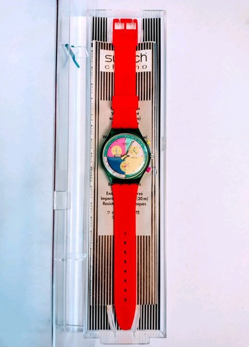 Swatch Chrono Flash Arrow SCL100 1991 Vintage Orologio da polso Anni 90 Crono - Foto 4 di 10