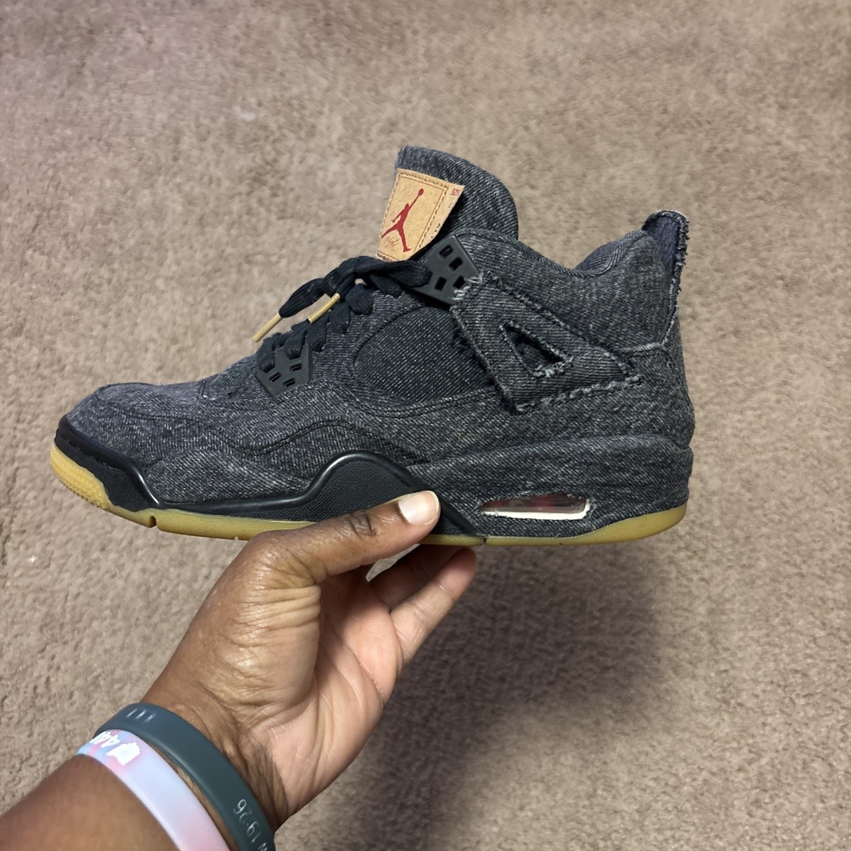 Nike × Levi's Air Jordan 4 Black Denim Levi's x Air Jordan 4 Retro Black Denim for Sale