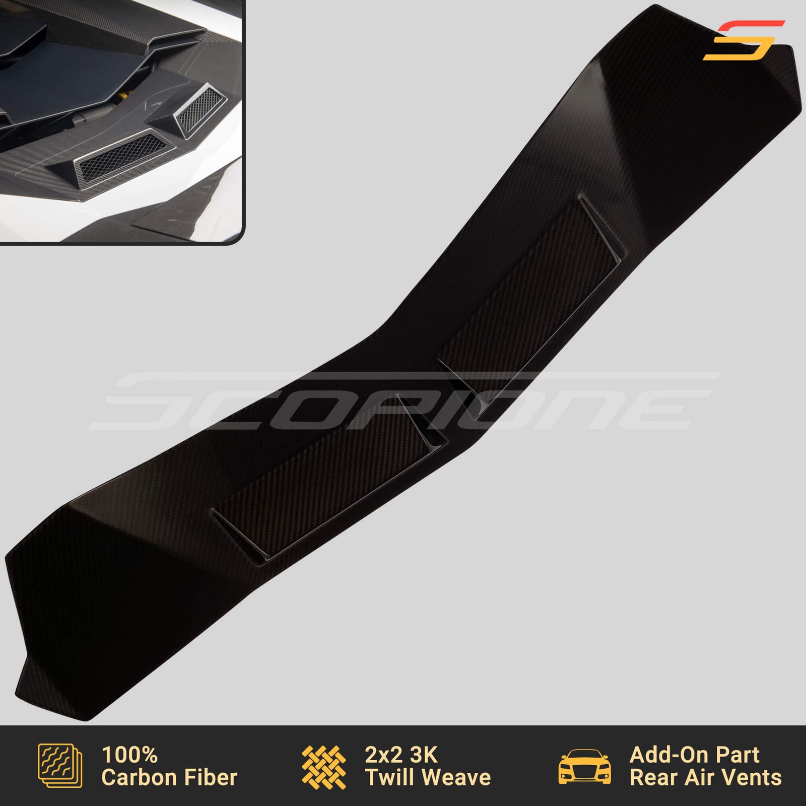 Scopione Carbon Fiber Engine Hood Air Intake Vents for Lamborghini Aventador