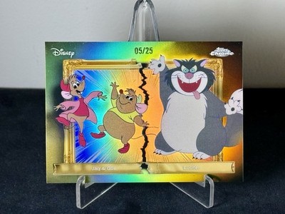 2026 Topps Disney Neon Orange Refractor /25 Cinderella s Jaq & Gus vs Lucifer