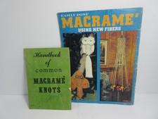 2 Vintage 1970's Macrame Pattern book Handbook of Common Macrame Knots