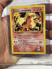 Pokemon Card Gym Challenge Blaine's Growlithe 62/132 Common MP (Crease) Vintage on eBay
