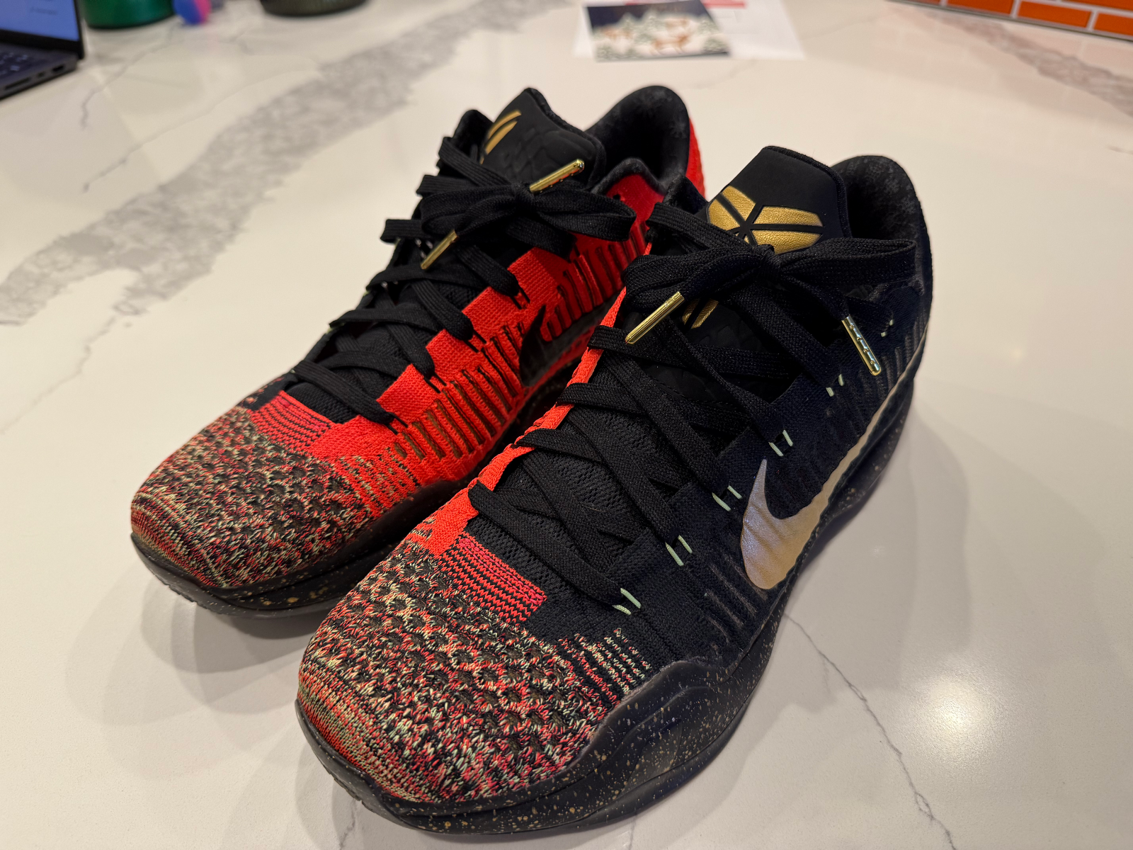 Nike Kobe 10 Elite Low “Christmas” Black 802560-076 Men’s US 11 Basketball Shoes