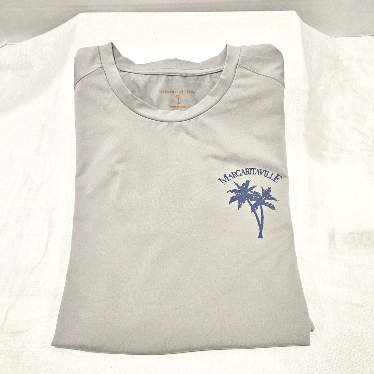Chemise Lin Homme Margaritaville Bleu Ciel 2XL – Manches Longues – Style Décontracté Jimmy Buffett