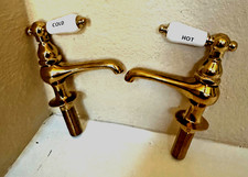 New Vintage Brass Faucet Handles Hot Cold Set FA-210C