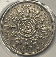 1957 United Kingdom Two Shillings Coin &bull; KM# 906