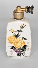 Vintage Porcelain Perfume Atomiser Bottle – Yellow Rose Floral Design