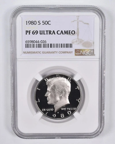 1980 S Kennedy Half Dollar NGC PF69 Ultra Cameo Brown Label