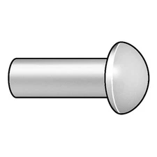 Manufacturer Varies Solid Rivet, Round Head, 0.375 in Dia., 0.5 in L, Steel