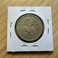 Old round £1 Pound 1990 WELSH LEEK - circulated