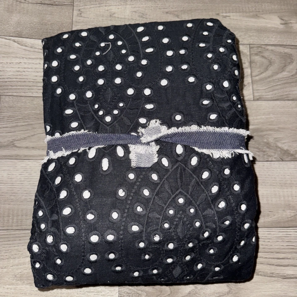 Funda nórdica Pottery Barn Teen Emily Meritt con ojales encantadora negra #2290L Foto 3 de 4