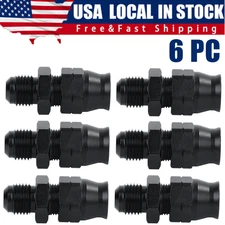6PC 6AN Male To 3/8" Tube Hardline Fuel Line Adapter Fitting Tubing compression