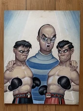 Chango Cabral Original Caricature Luis Echeverría PRI vs PAN Jueves De Excelsior