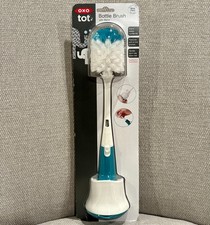 OXO Tot Bottle Brush with Nipple Cleaner Stand Teal NEW