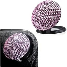 Car Start Stop Button Cover, Anti-Scratch Bling Push Start Button Ignition Pink