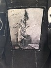 Black Denim Jacket with Leopard Print Collar, Graphic Patches, Women's — photo 9