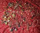 4LBS Huge VTG Costume Jewelry Lot 65+ Pcs Estate Necklaces Brooches some SIGNED