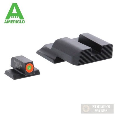 AmeriGlo S&W M&P SHIELD Hackathorn SIGHTS SET Tritium Front Black Rear SW-443