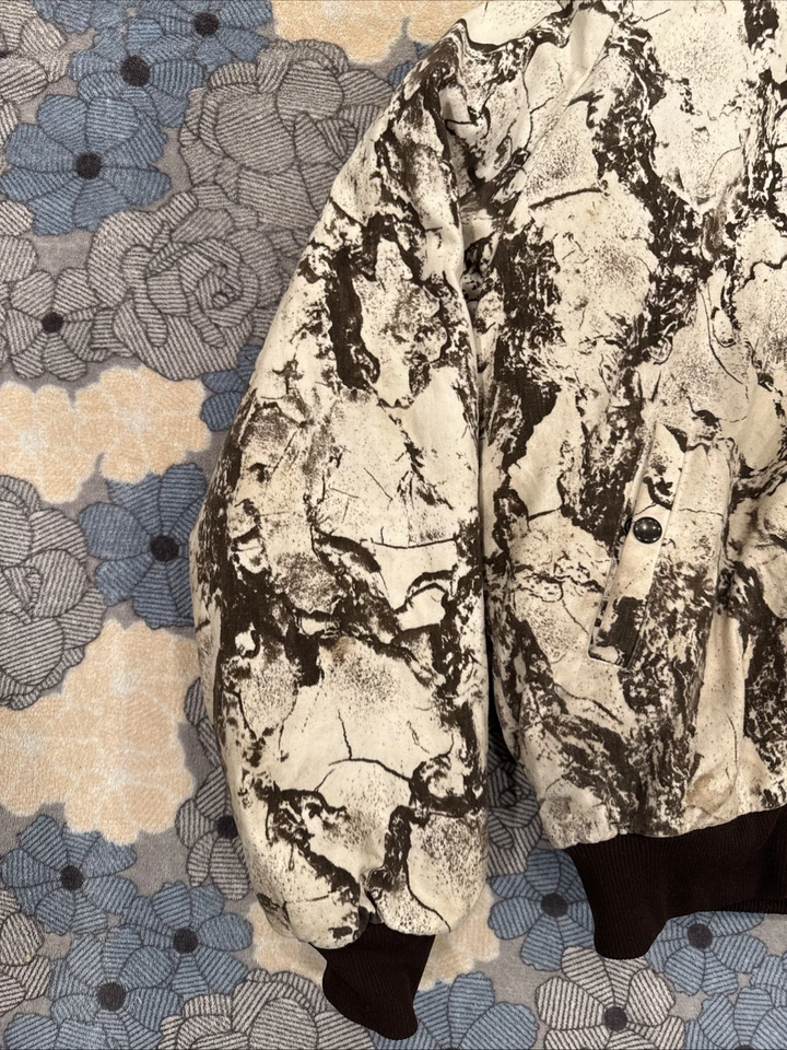 Vintage USA Made Natgear Natural Snow Birch Camo Hooded Insulated Mens M Jacket - Image 2 of 4