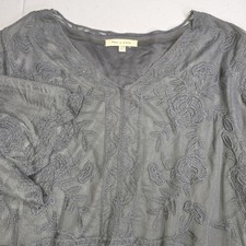 TEA N ROSE Women's Small Gray Lace Floral Dress Long Lined -1825