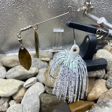 Hand Tied Spinnerbait-1/4oz Crappie Dbl Willow Leaf  Blade, 3/0 Mustad Hook