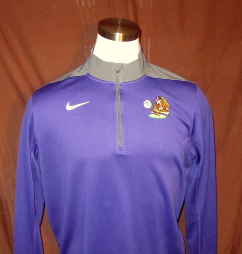 Fresno Bulldogs Mens Long-Sleeve 1/4-Zip Shirt, Purple, Nike, Size L, EUC - Picture 2 of 6