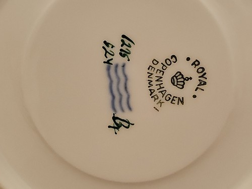 RARA ciotola per zuppa crema mezzo pizzo ventola oro Royal Copenhagen 1961 con piattino 1275 1°Q - Foto 6 di 6