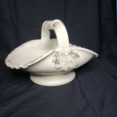 Art Pottery 2019 Latest Design Rustic Farmhouse Decor Large Basket-style Pottery Planter Hand Sculpted In Italy To Enjoy High Reputation At Home And Abroad