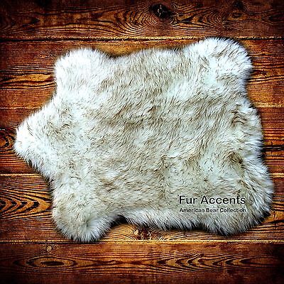 Classic Bear Skin Rug Faux Fur White, Faux Polar Bear Rug