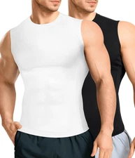Mens Compression Base Layer Tank Top Sleeveless Thermal Gym Sports Shirt Singlet
