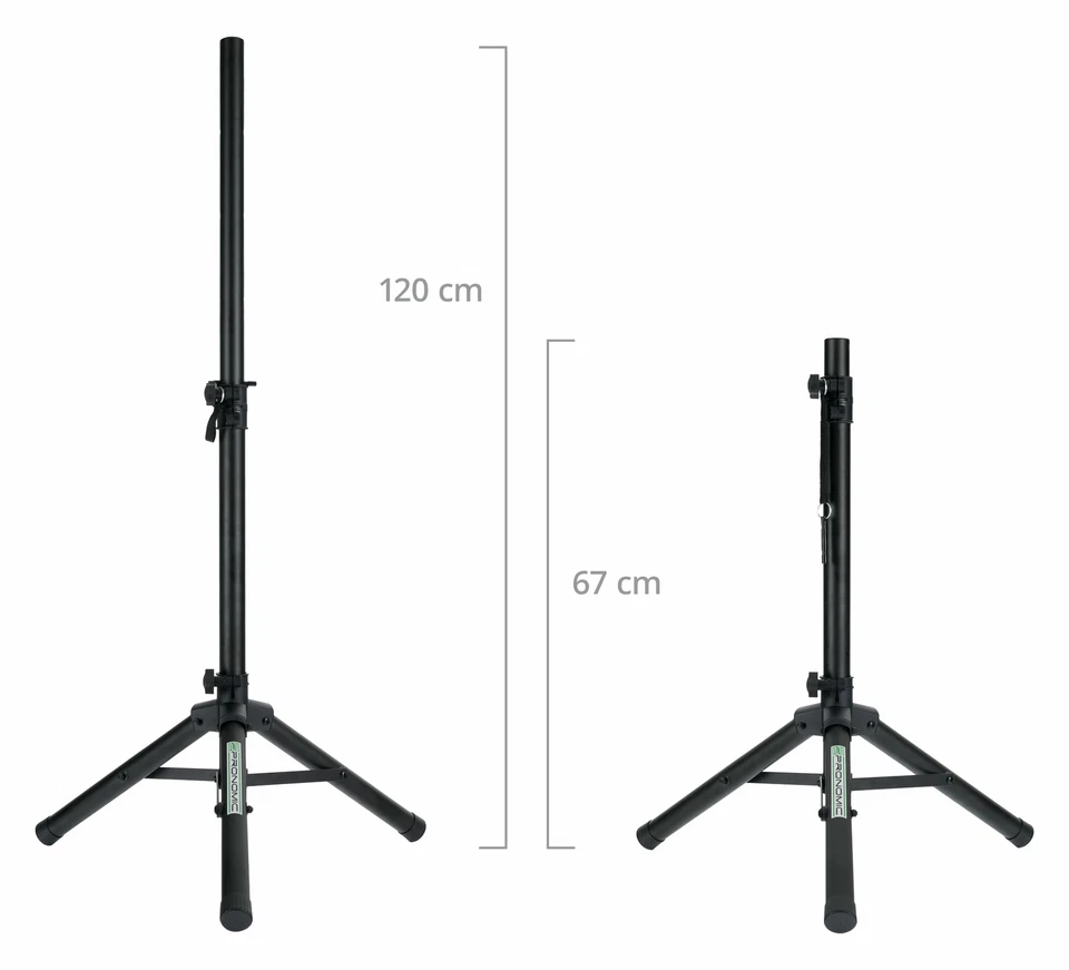 DJ PA niedrig Boxen Ständer Lautsprecher Stativ Boxenstativ Stahl 67-120cm Set - Bild 2 von 4