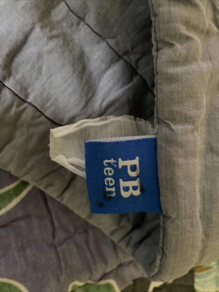 Стеганое одеяло для подростков Pottery Barn синее клетчатое 70x88 - Изображение 4 из 4