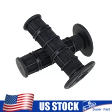 1"&7/8" Motorcycle Hand Grips Cover Soft Rubber For Honda BMW Yamaha Kawasaki 