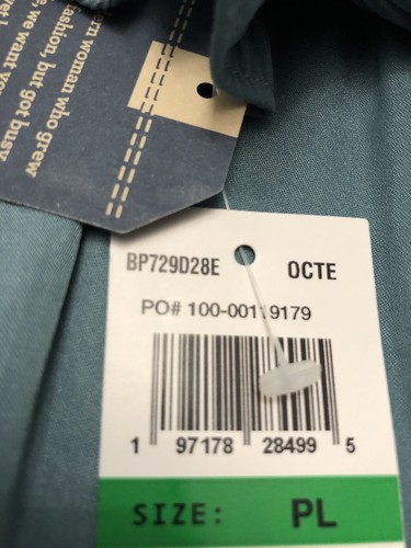 Democracy Women's Winter OCTE 3/4 Sleeve Woven Top Size L P/ Ocean Teal - Picture 5 of 9
