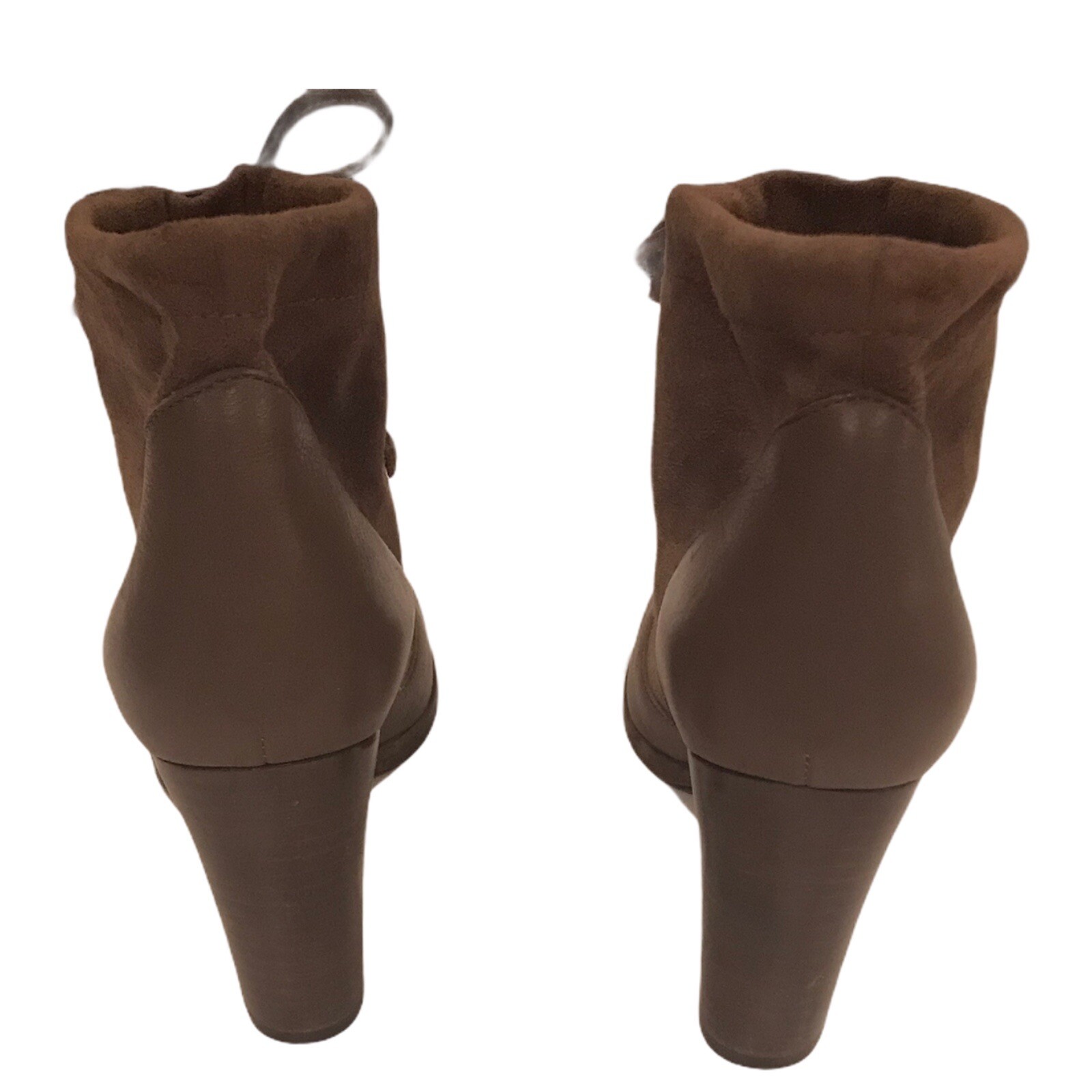 Loro piana Brown Leather & Suede Drawstring Tassle  Ankle Boots Heels image 4