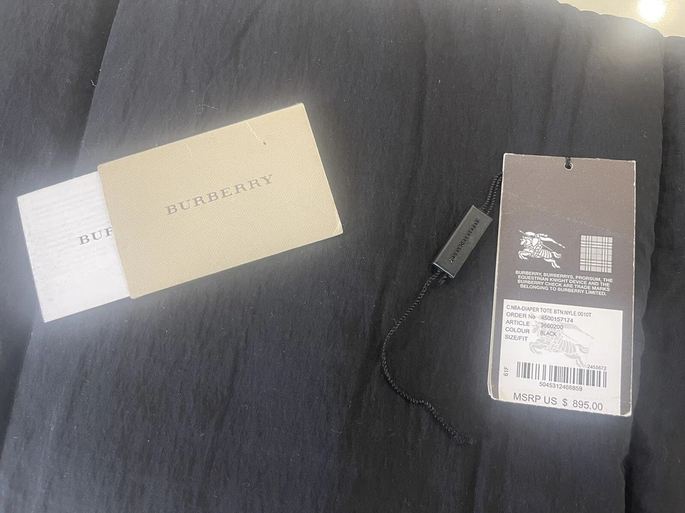 Burberry Black Beat Check Nylon Diaper Tote Bag With Gunmetal Hardware - Image 3 of 4