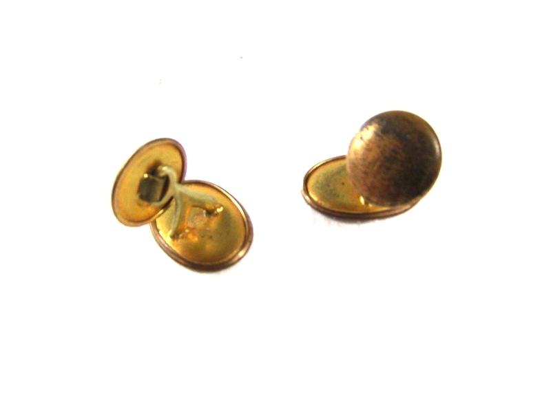 Boutons De Manchette Art Déco Lettre E - Finition Or - Vintage, Occasion