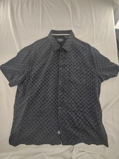 Nat Nast XL Shirt Mens Black Geometric Silk Blend Camp Luxury Originals